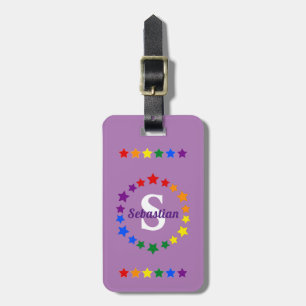 Contemporary LGBT Gay pride Stars Monogram och Nam Bagagebricka