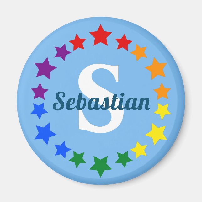 Contemporary LGBT Gay pride Stars Monogram och Nam Magnet (Framsidan)