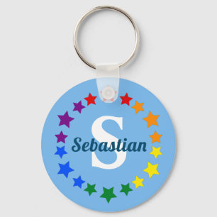 Contemporary LGBT Gay pride Stars Monogram och Nam Nyckelring