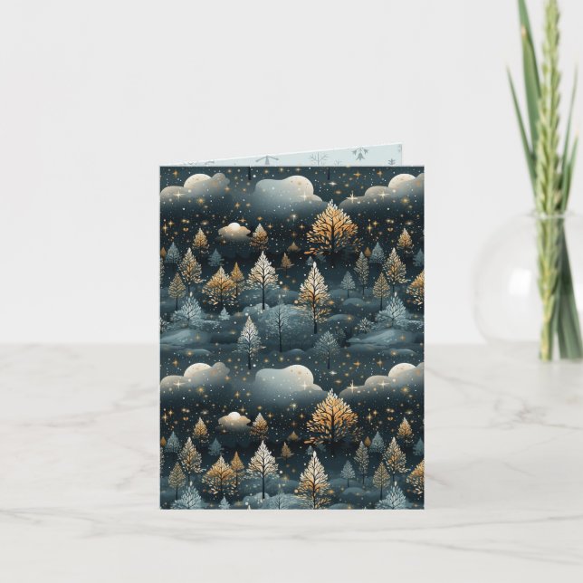 Contemporary Liggande jul Kort (Framsida)