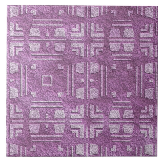 Contemporary Lila Mauve Shapes Ceramic Tile Kakelplatta (Framsidan)