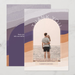 Contemporary Lila Orange Stripe PHOTO TACK Kort