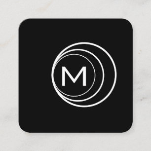 Contemporary Logotyp Monogram (svart/Grått) Fyrkantigt Visitkort