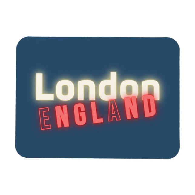 Contemporary London Neon Ljus Typography Magnet (Horisontell)