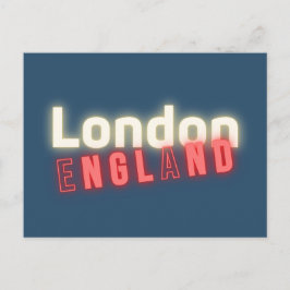 Contemporary London Neon Ljus Typography Vykort