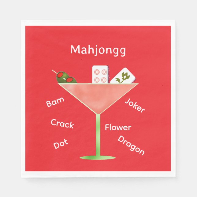 Contemporary Mahjong Martini Pappersservett (Framsidan)