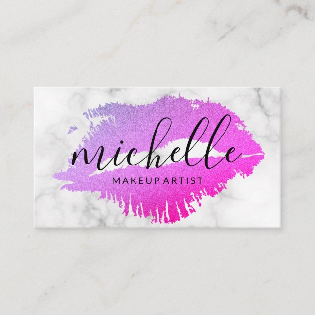 Contemporary Makeup Artist Marble Visitkort (Framsida)