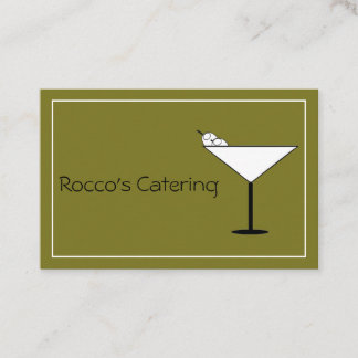Contemporary Martini Glass Bartender Business Card Visitkort