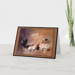 Contemporary Masculine Watercolor Cat Kort