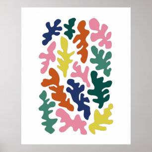 Contemporary Matisse Inspiced Cutouts Design Poster