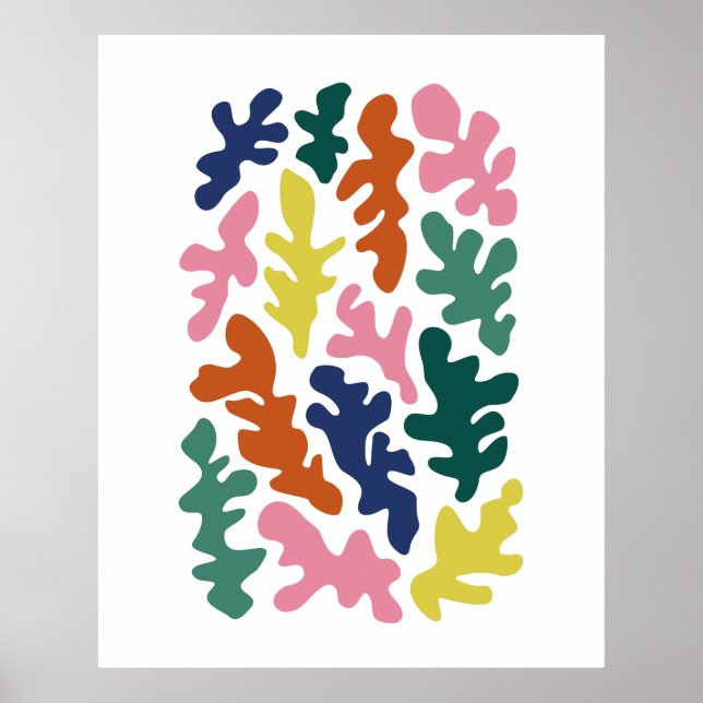 Contemporary Matisse Inspiced Cutouts Design Poster (Framsidan)