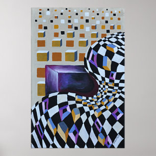 Contemporary Minimalism Hand Paected Art Poster