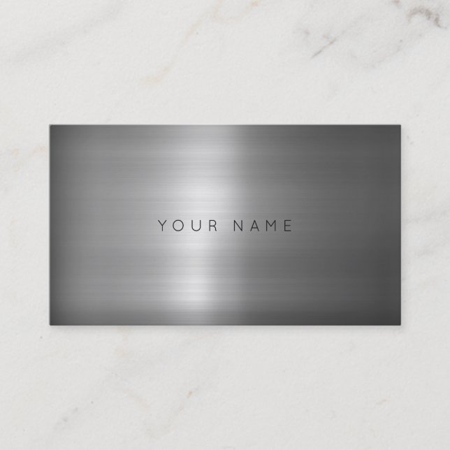 Contemporary Minimalism Metallic Silver Grått Vip Visitkort (Framsida)