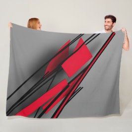 Contemporary Minimalist Red and Black Abstrakt Fleecefilt