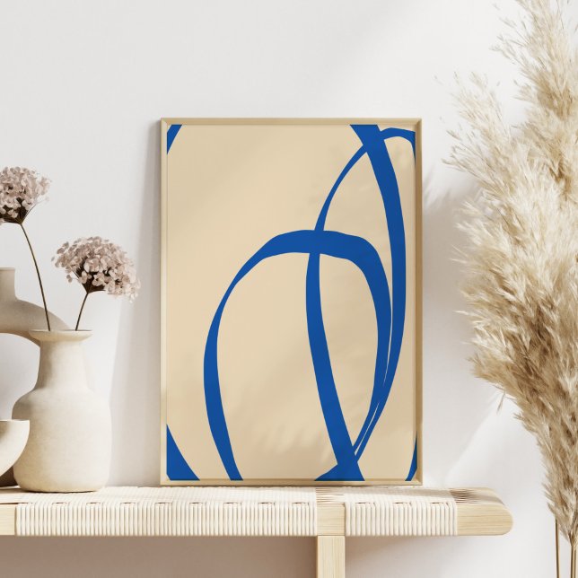 Contemporary Minimalistisk blåradsartikel för blå  Poster (Skapare uppladdad)