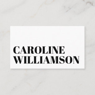 Contemporary minimalistisk Namn Black White Busi m Visitkort
