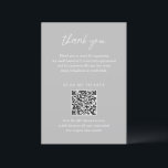 Contemporary - minimalistisk skiffer Grått Modern  Tack Kort<br><div class="desc">Ett modernt företagstack som du har med ett typografiskt kort för contemporary med "tack" i en elegant-skripttypografi tillsammans med tre sidhuvuden och textrutor och en valfri QR-kod i en enkel och minimal layout. Temat färg är skiffer-grått och kan ändras i designredigeringen av verktyg. QR-koden kan tas bort i verktyg för...</div>