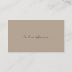 Contemporary Minimalistisk skript Namn Tan Brown Q Visitkort