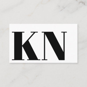 Contemporary - minimalistiskt, fet, svart Monogram Visitkort