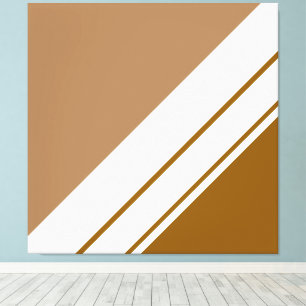 Contemporary Mocha Brown White Tävla Rand Canvastryck