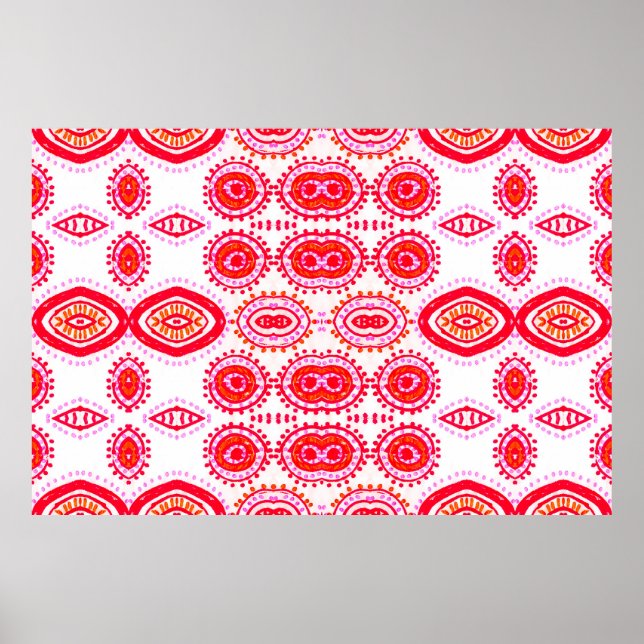 Contemporary Mode-mall. Red Folklore Boho G Poster (Framsidan)