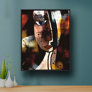 Contemporary Modern Abstrakt Art Ansikte Poster