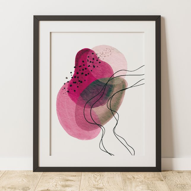 Contemporary Modern Abstrakt Rosa Bronze Black Poster (Skapare uppladdad)