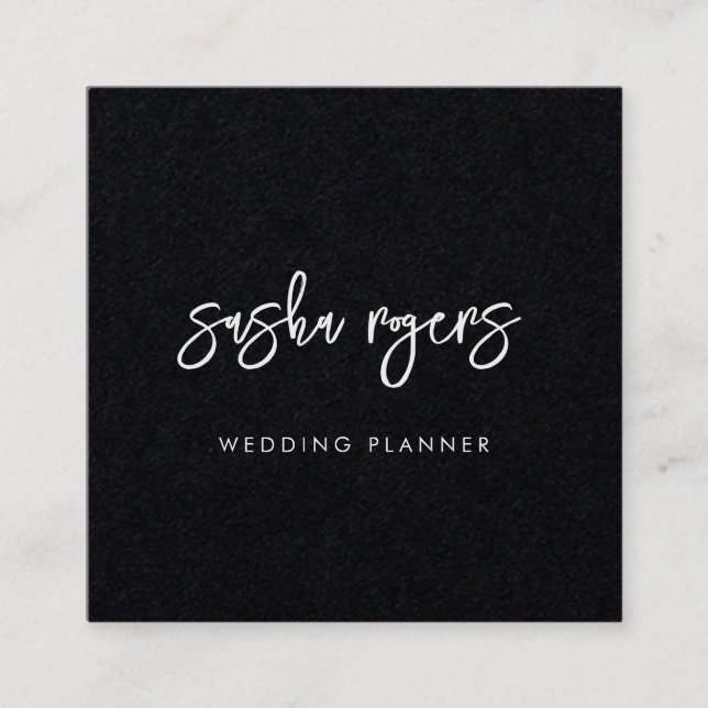 Contemporary Modern Black Fyrkantigt Visitkort (Framsida)