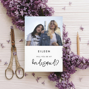 Contemporary modern Bridesmaid frieri fotokort Inbjudningar