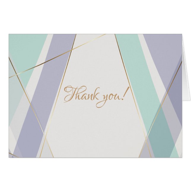 Contemporary Modern Geometric Rand Mint Violet Hälsningskort (Framsidan Horizontal)