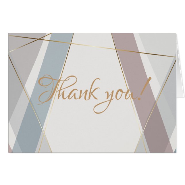 Contemporary Modern Geometric Rand Taupe Slate Hälsningskort (Framsidan Horizontal)