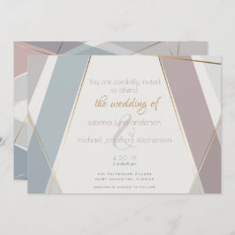 Contemporary Modern Geometric Rand Taupe Slate Inbjudningar