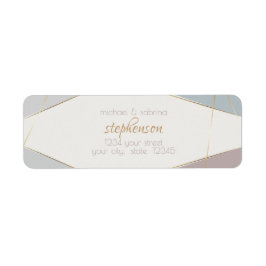 Contemporary Modern Geometric Rand Taupe Slate Returadress Etikett