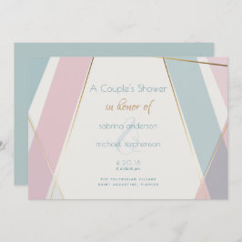 Contemporary Modern Geometric Rand Teal Ro Inbjudningar