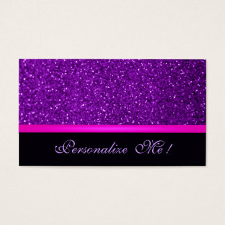 Contemporary Modern Lila Trendig Girly Glitter Visitkort