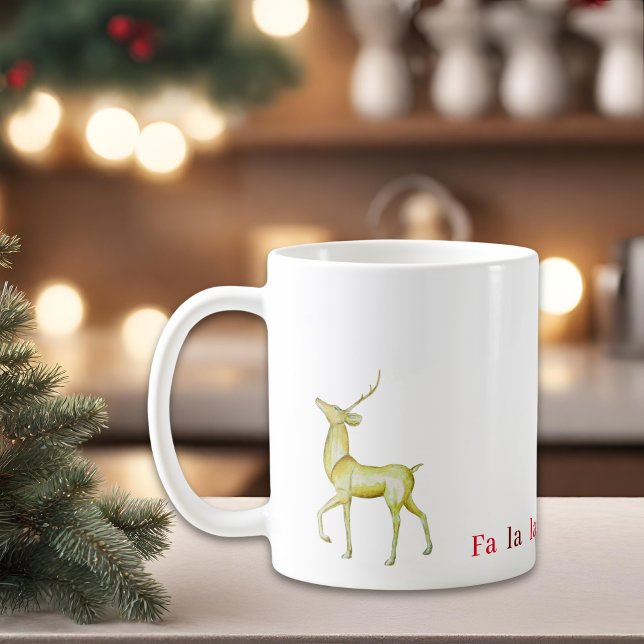 Contemporary Modern Minimalist Reindeer Kaffemugg (Skapare uppladdad)