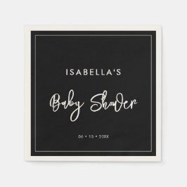 Contemporary modern svart babyskugga pappersservett