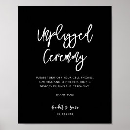 Contemporary modern svart ceremoni utan pluggning poster