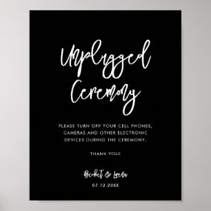 Contemporary modern svart ceremoni utan pluggning poster
