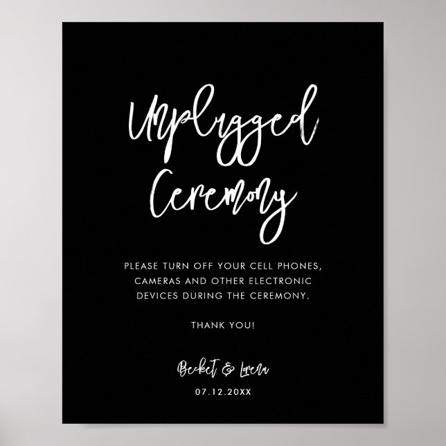 Contemporary modern svart ceremoni utan pluggning poster (Framsidan)