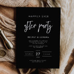 Contemporary modern svart glatt efter party inbjudningar<br><div class="desc">Fira bröllop med en enkel glädje efter party. Ett fet och trendig-typografi för ditt bröllop-kontorsmaterial,  enkel men ändå elegant med ett svartvitt tema. Helt anpassade: Du kan ändra färgen på teckensnitt och bakgrund om det behövs.</div>