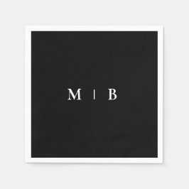 Contemporary Modern svartvit monogram Pappersservett