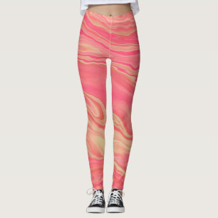 Contemporary Modern Trendig Gult och Rosa Leggings