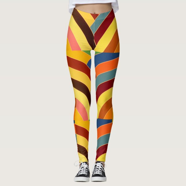 contemporary moderna chevoner med flera färgader leggings (Framsida)