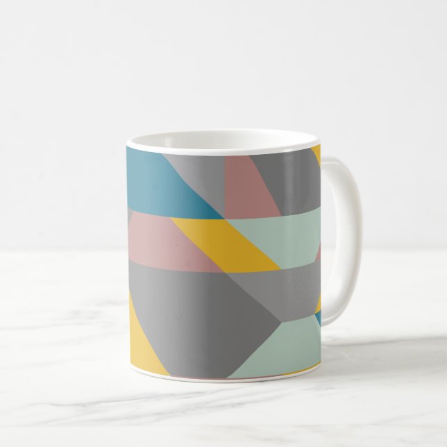 Contemporary Modernist Geometry Art Earthy Färg Kaffemugg (Framsida höger)