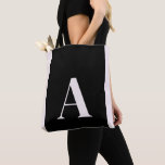 Contemporary Monogram Black &  Bridesmaid Tygkasse<br><div class="desc">Contemporary. Svart och . Monogram. Bröllop. Bridesmaid-gåva.</div>
