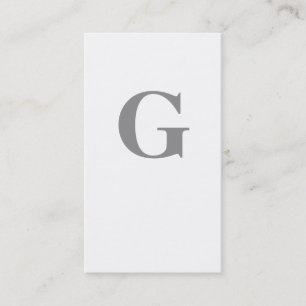 Contemporary Monogram/Grått & vit Visitkort