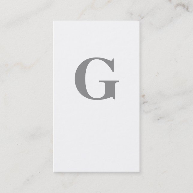 Contemporary Monogram/Grått & vit Visitkort (Framsida)