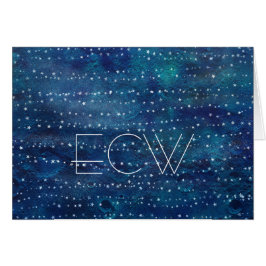 Contemporary Monogram Note Cards-Starry Linjer Hälsningskort