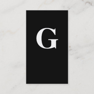 Contemporary Monogram/svartvitt Visitkort